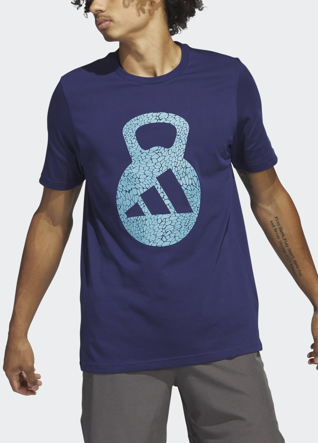 Синя футболка aeroready training logo graphic short sleeve adidas