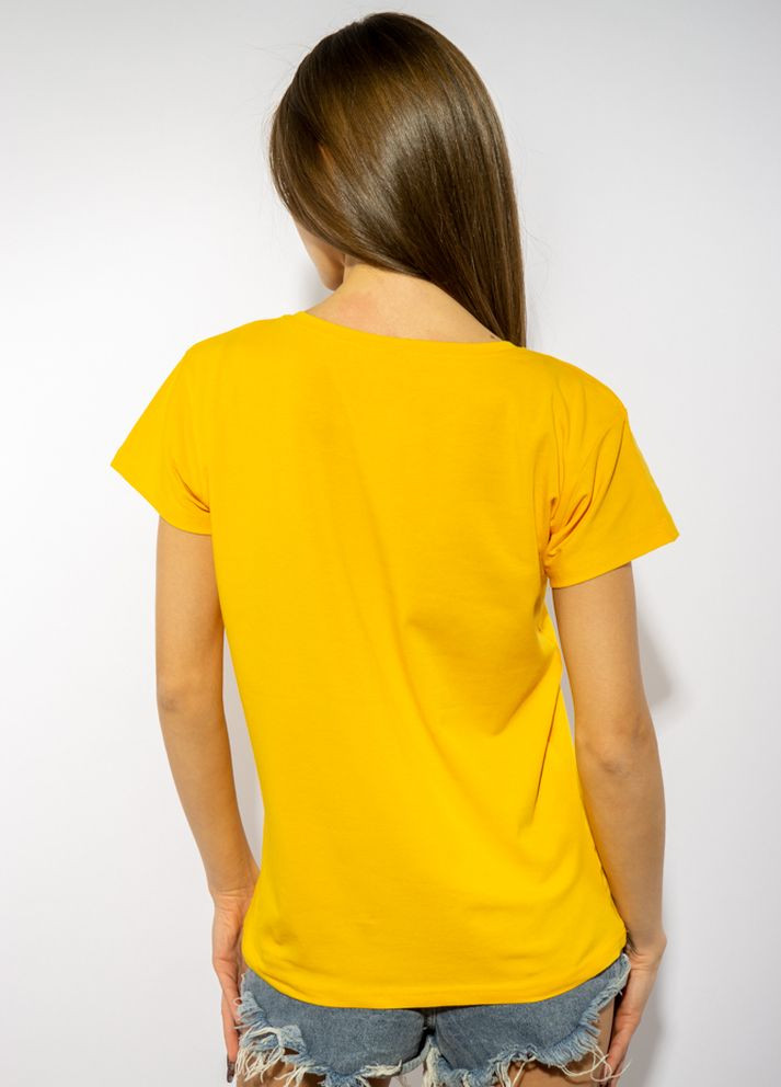 Жовта літня футболка жіноча з принтом (жовтий) Time of Style