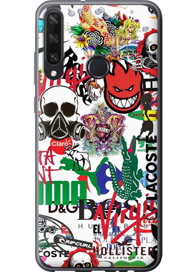 Силиконовый чехол 'Many different logos' для Endorphone Huawei Y6p (257905600)