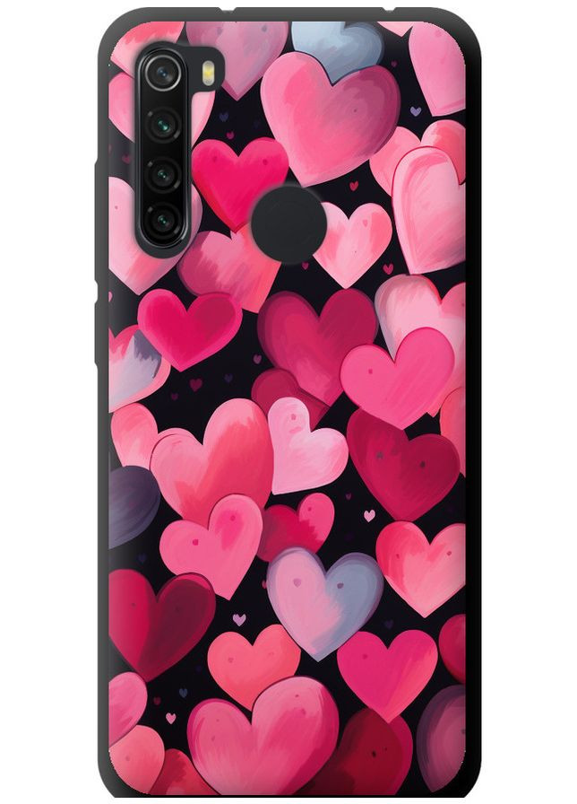 TPU черный чехол 'Сердечки 4' для Endorphone Xiaomi Redmi Note 8 (267233578)