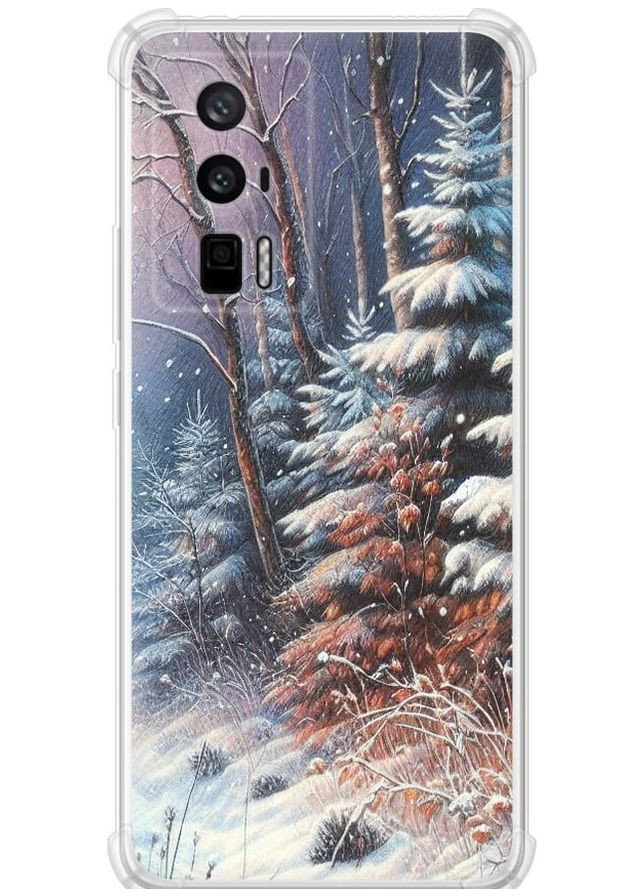 Силіконовий протиударний с посиленими кутами чохол 'Зимовий пейзаж' для Endorphone Xiaomi Redmi K60 (275463142)