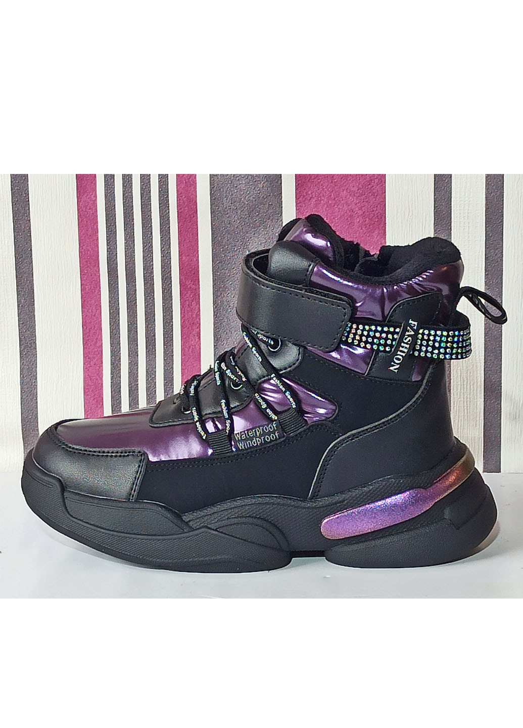 Дитячі зимові черевики для дівчинки на овчині ТОМ М 10734U фіолетові Tom.M (263135900)