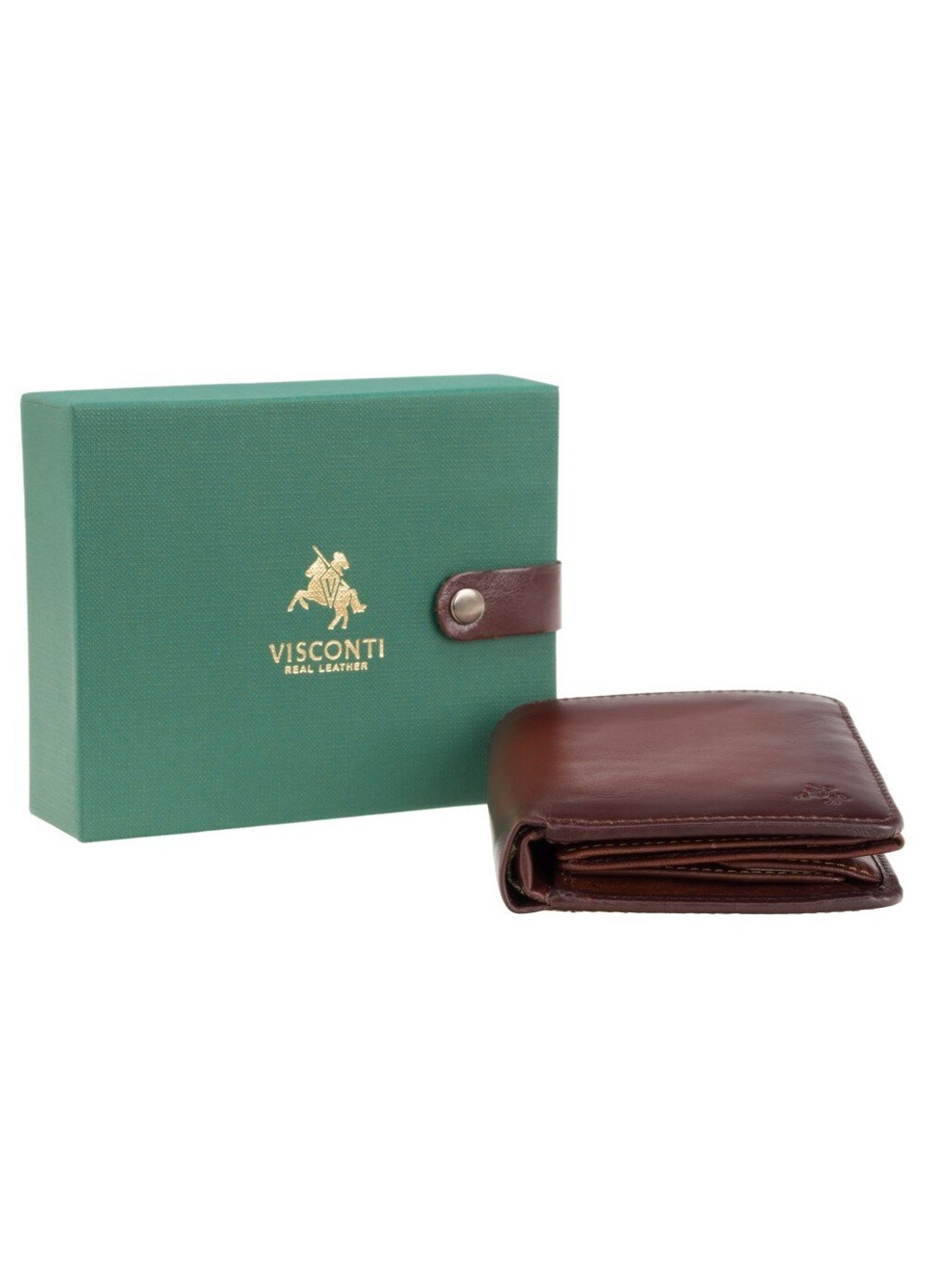 Шкіряний чоловічий гаманець AT62 Hector c RFID (Burnish Tan) Visconti (261856008)