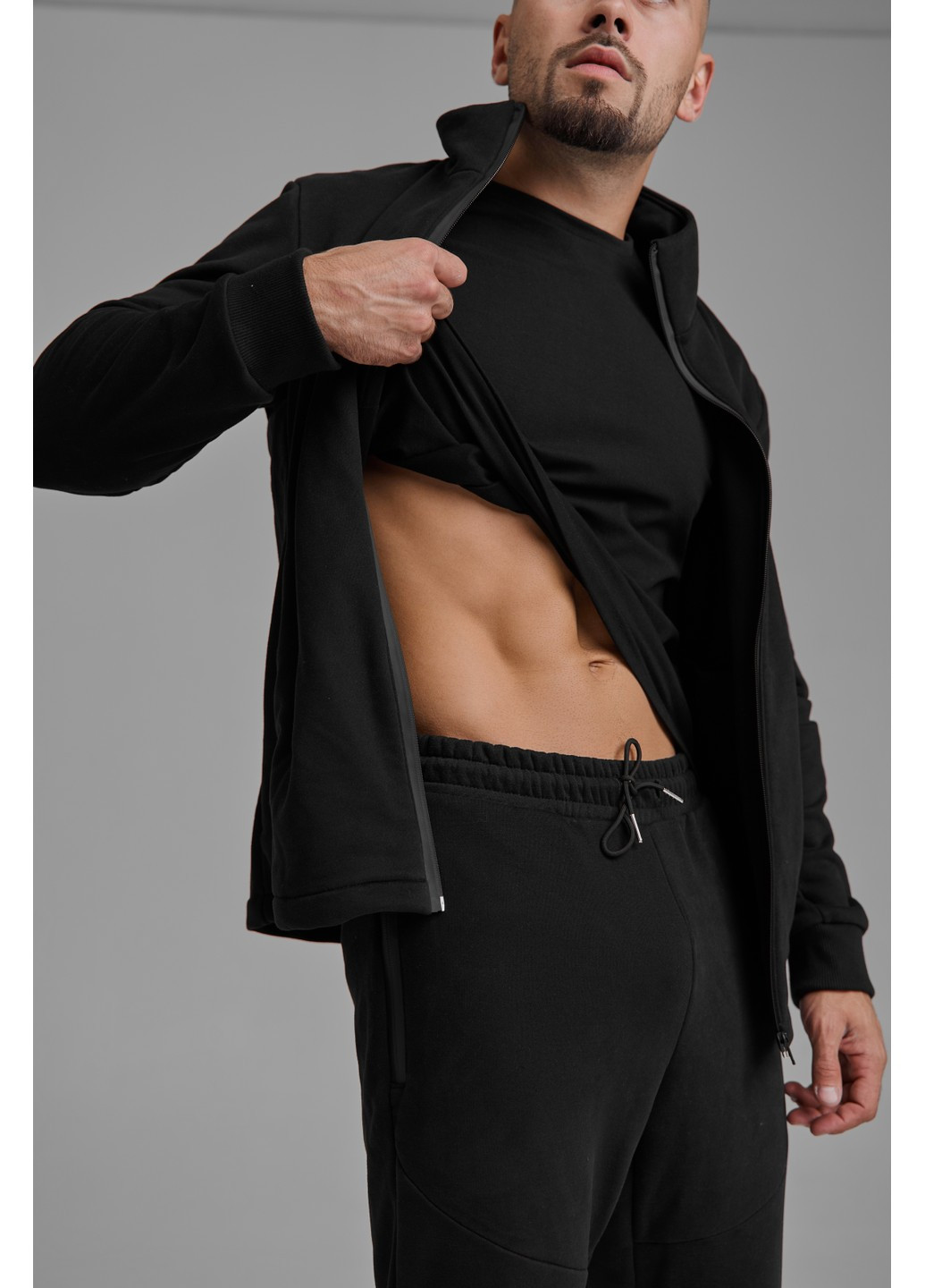 Спортивні штани чоловічі осінь зима на флісі MILITARY чорні Handy Wear (276963183)