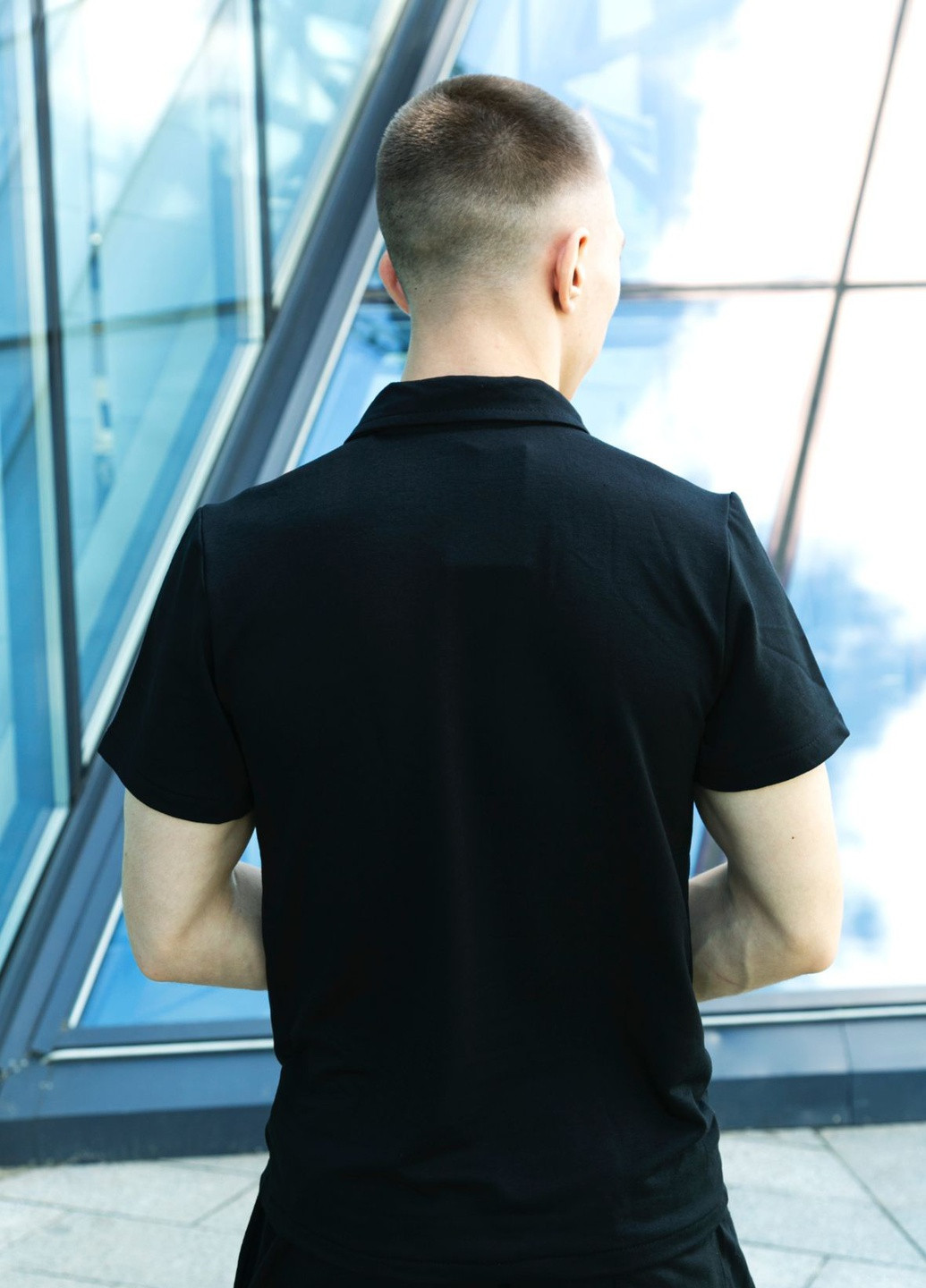 Черная футболка-футболка-поло (копия) для мужчин No Brand