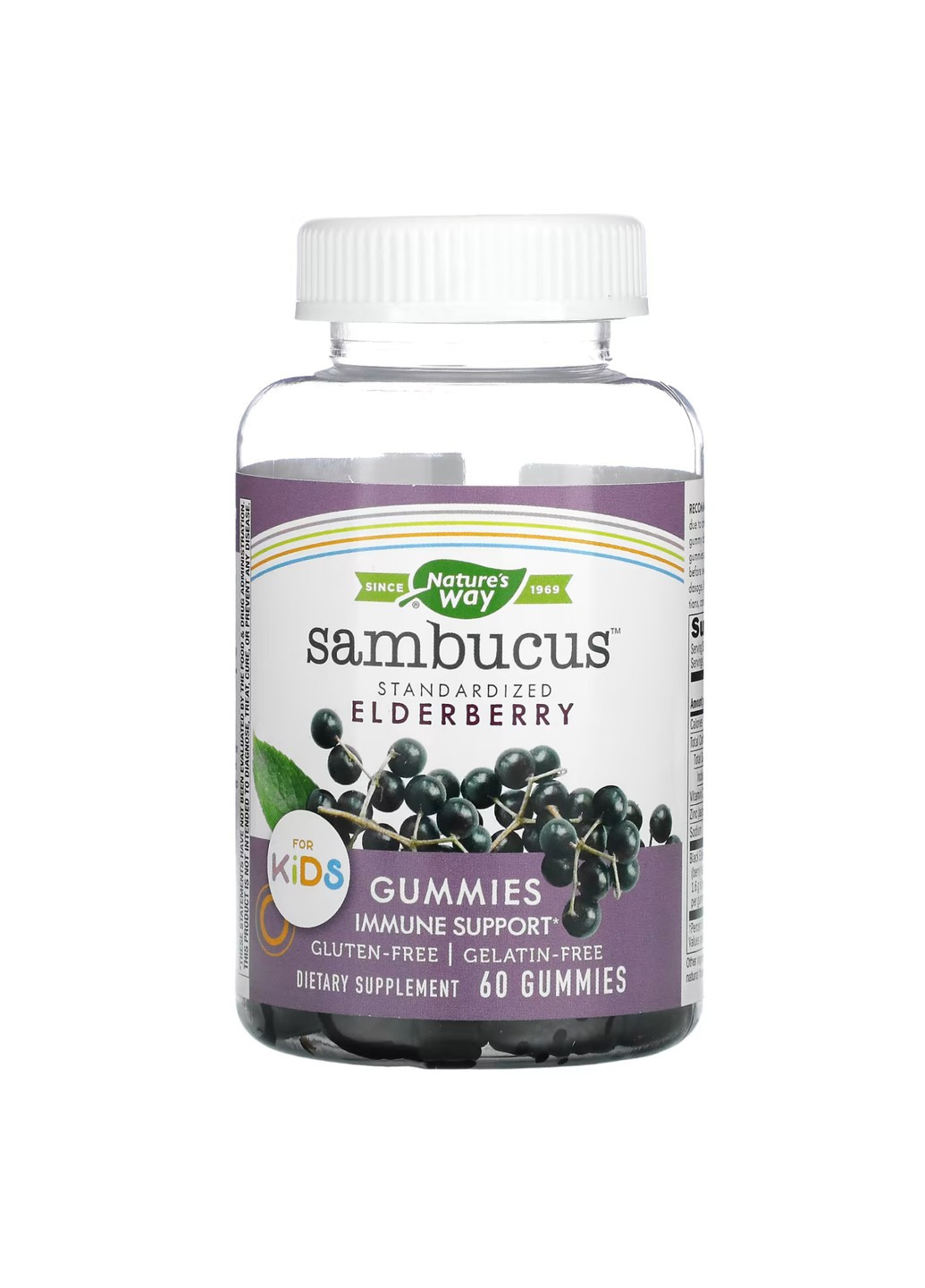 Поддержка Иммунитета Детей с Экстрактом Бузины и Витамином С Sambucus Kids Immune Support - 60 жевательных конфет Nature's Way (276903950)
