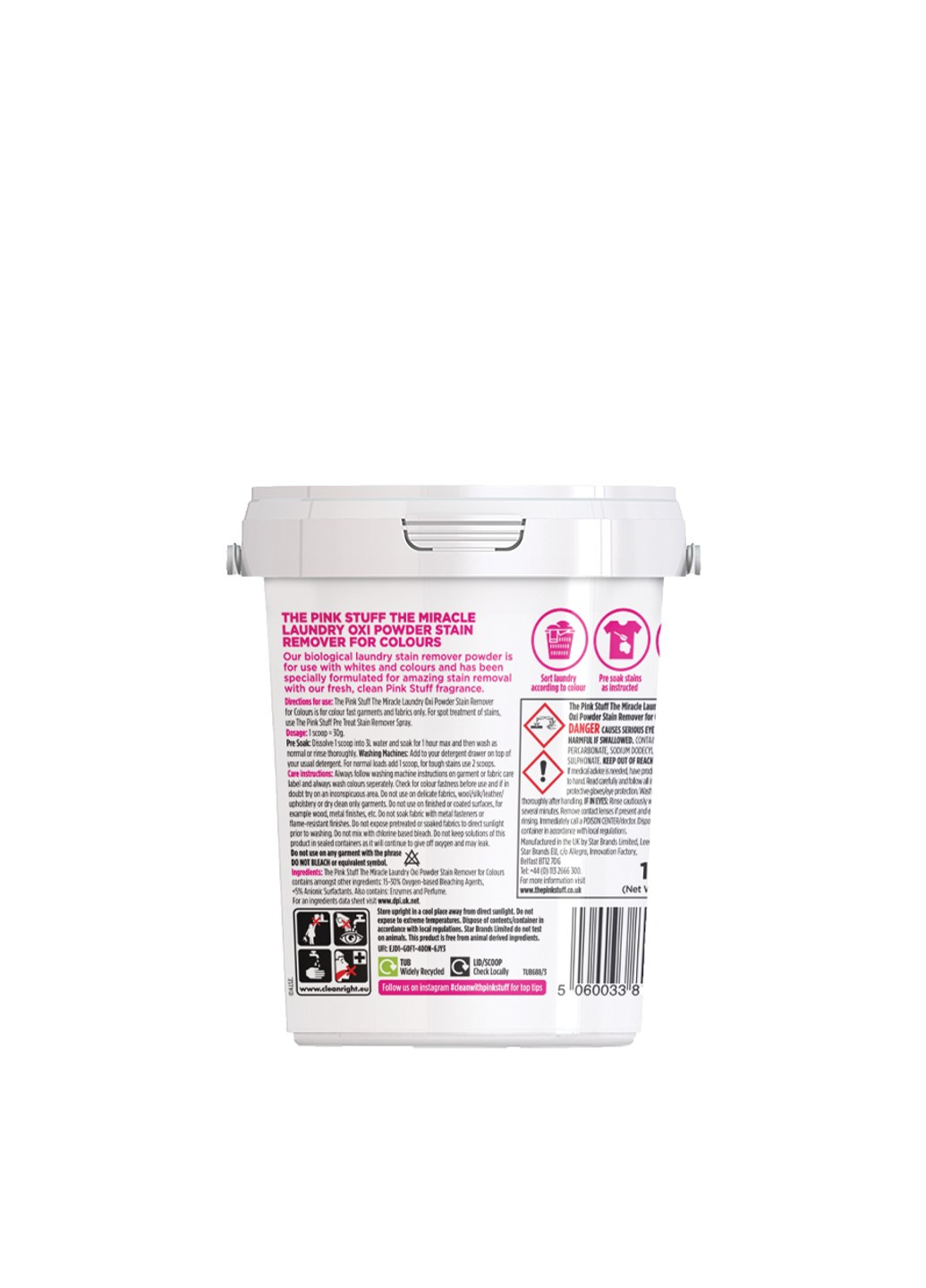 Пятновыводитель для цветных тканей, 1кг The Pink Stuff (276969573)