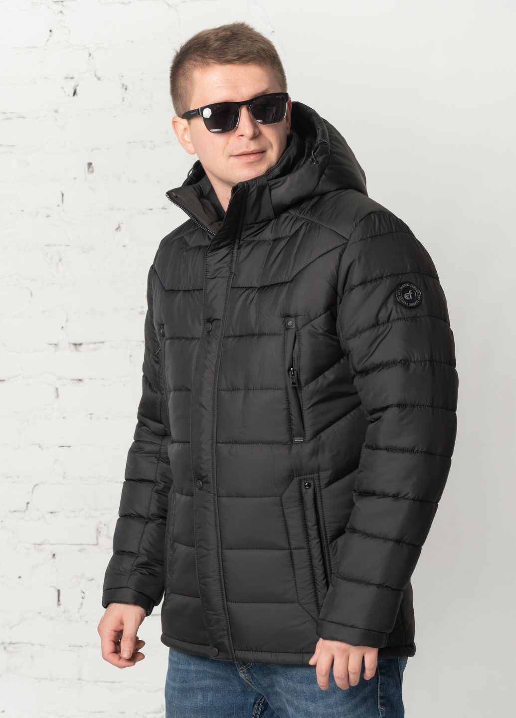 Черная зимняя мужская зимняя куртка парка SK