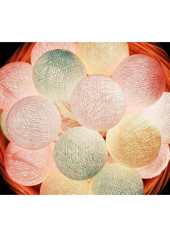 Тайская гирлянда на 10 шариков от батареек CBL Baby Pastel, 1.5м Cotton Ball Lights (269266724)