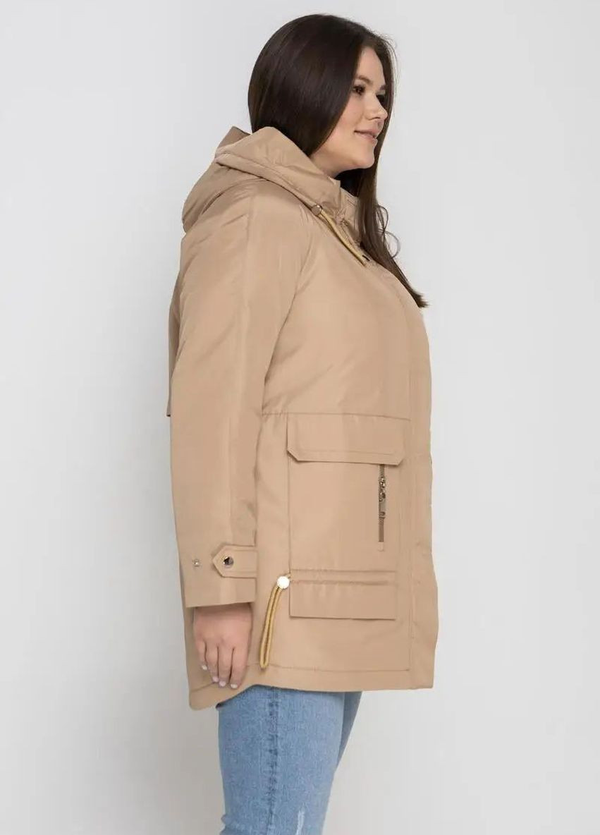 Бежевая зимняя зимняя куртка женская большого размера SK