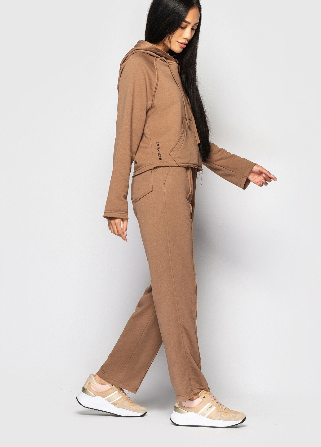 Прямые брюки со стрелками коричневый MORANDI (257096492)