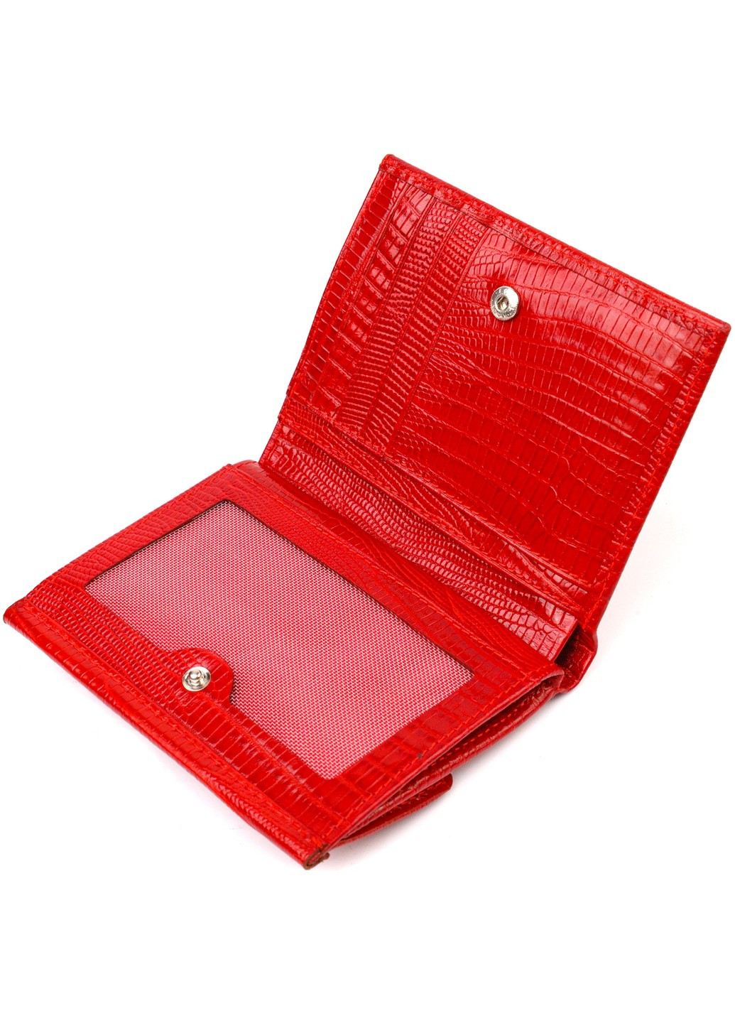 Фактурный кошелек для женщин среднего размера из натуральной кожи 21819 Красный Canpellini (259873922)