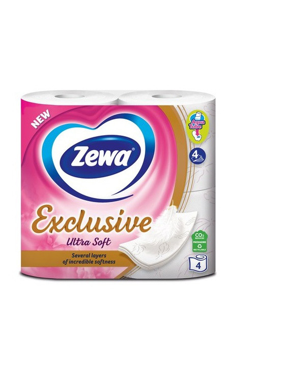 Туалетний папір Exclusive Ultra Soft 4 шари 4 рулони Zewa (258615993)