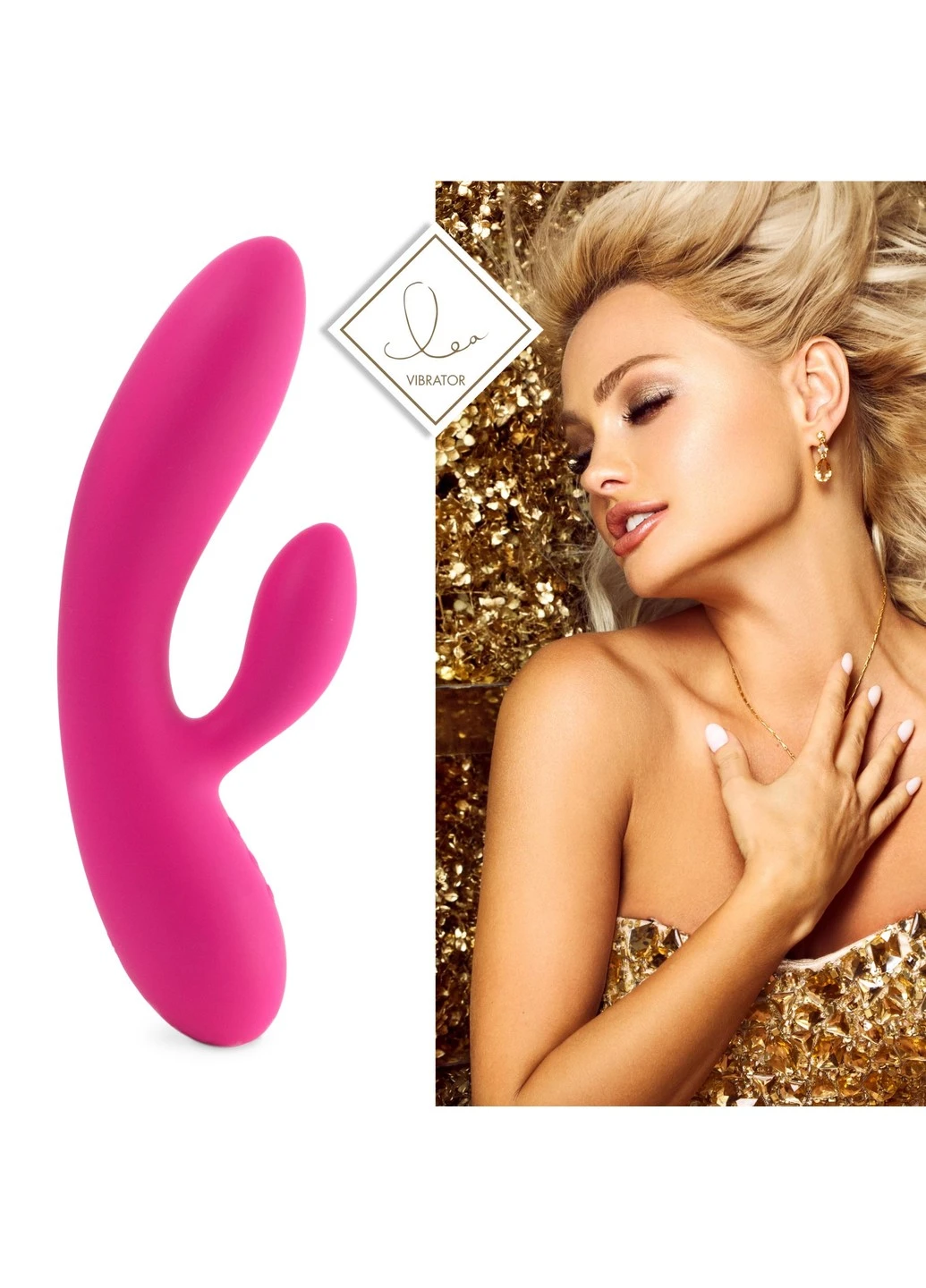 Гибкий вибратор кролик с двумя моторами Lea Rabbit Vibrator Rubine Red FeelzToys (277236732)