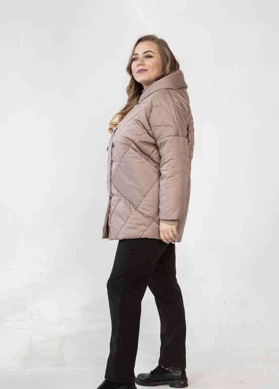Світло-бежева демісезонна жіноча демісезонна куртка DIMODA Демісезонна жіноча куртка від українського виробника