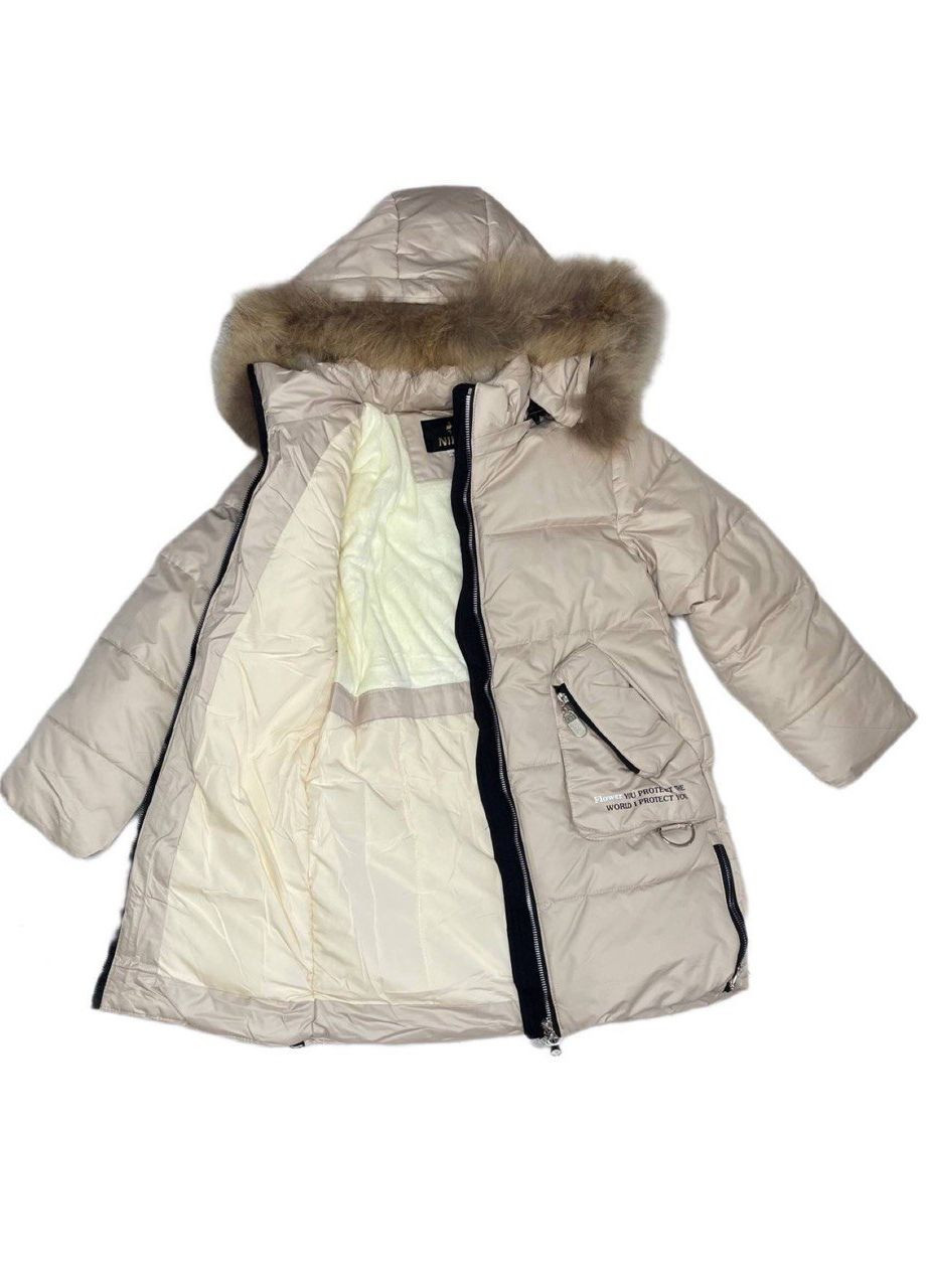 Кавове Пальто зимове для дівчинки Модняшки