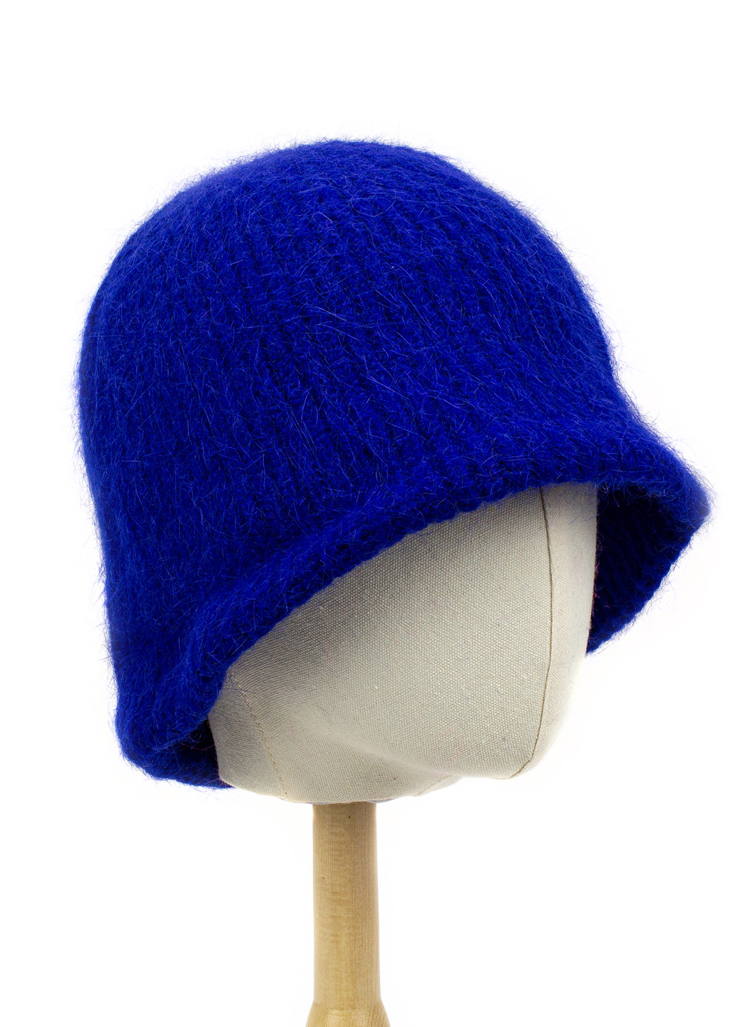 Вязаная шапка-панама из шерсти кролика синяя Corze hc5005 (269342898)