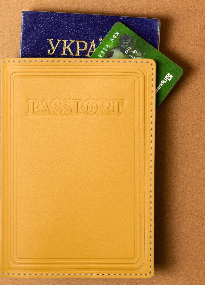 Шкіряна Обкладинка Для Паспорта, Закордонного паспорта Villini 002 Жовтий Martec (259735339)