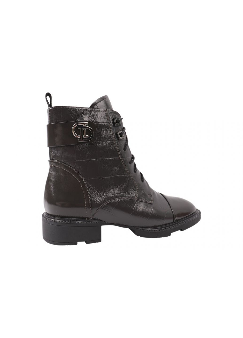 ботинки женские из натуральной кожи, на низком ходу, на шнуровке, серые, Molka