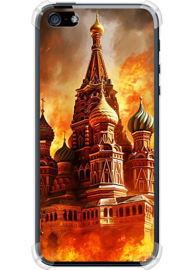 Силіконовий протиударний с посиленими кутами чохол 'Кремль у вогні' для Endorphone apple iphone 5s (258704807)