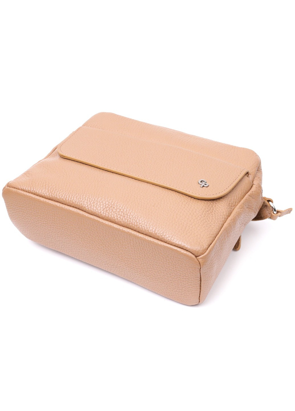 Стильна сумка жіноча крос-боді з натуральної шкіри 11652 Бежева Grande Pelle (267927729)