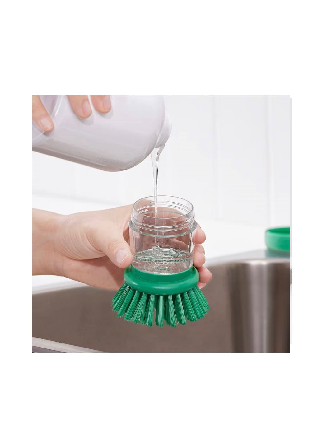 Щітка для миття посуду із дозатором, яскраво-зелена IKEA videveckmal (260006374)