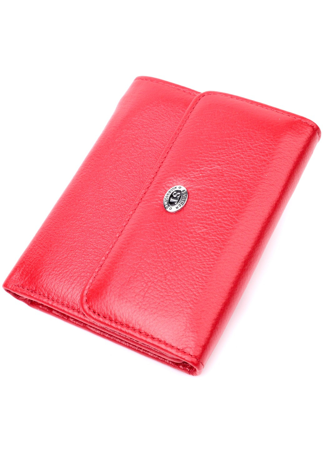 Яркий женский кошелек с монетницей из натуральной кожи 19482 Красный st leather (277980396)