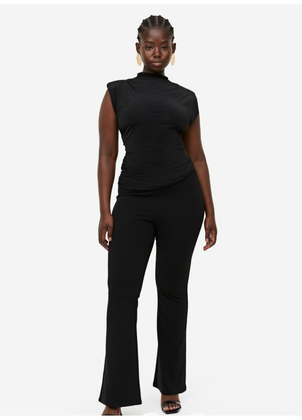 Черные демисезонные женские леггинсы-клеш н&м (56213) xs черные H&M