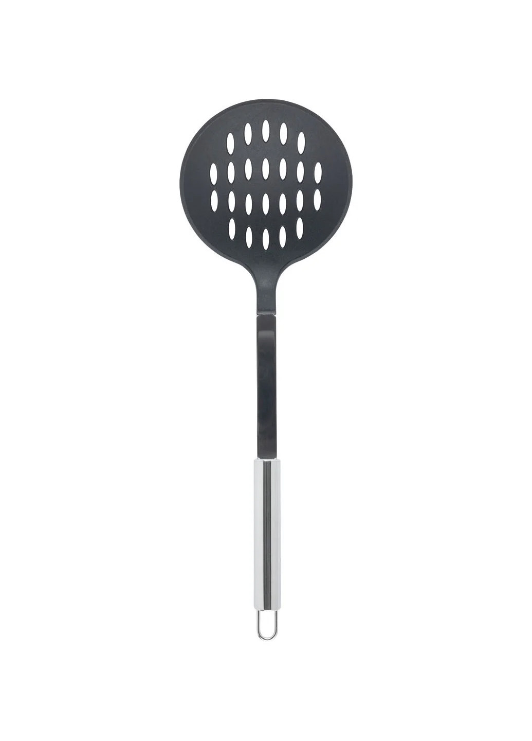 Кухонная пластиковая шумовка с металлической ручкой черный-стальной Ernesto комбинированная