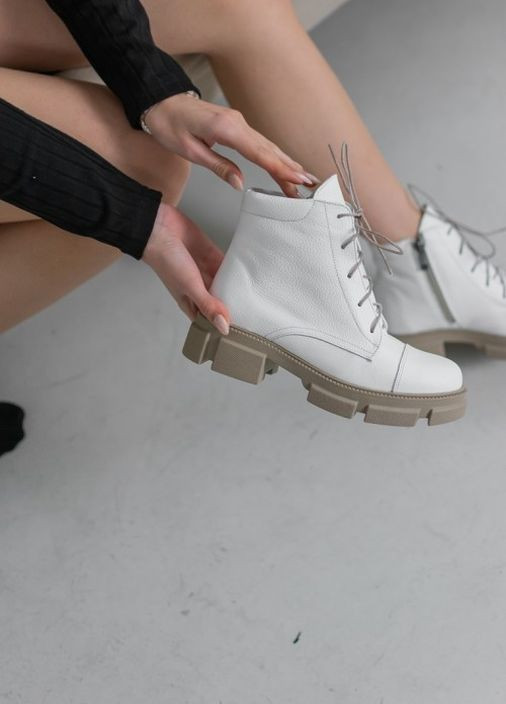 Білі шкіряні черевики зимові Villomi (265331218)