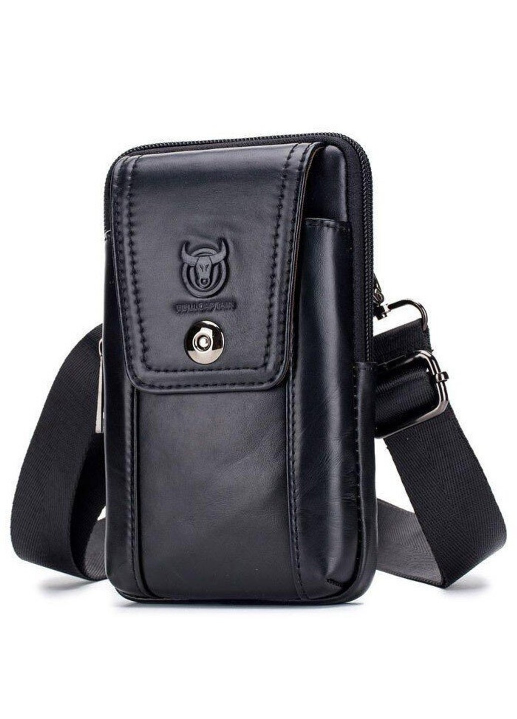 Шкіряна сумка на пояс для смартфона t0071a Чорний BULL (263776611)