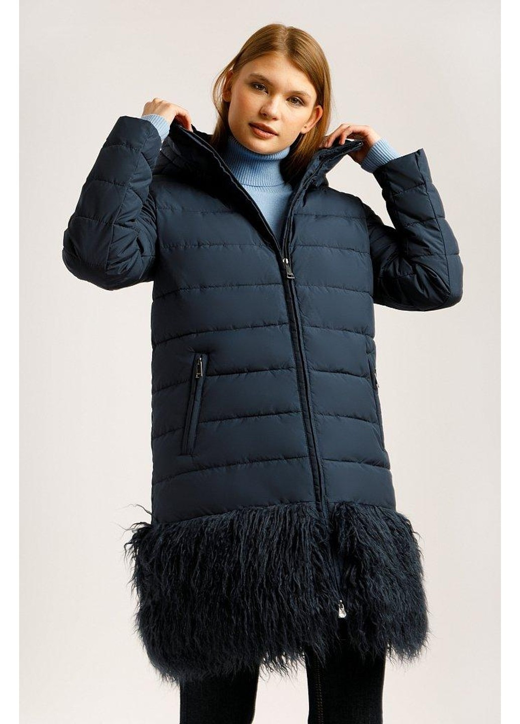 Темно-синя зимня зимова куртка w19-32021-101 Finn Flare