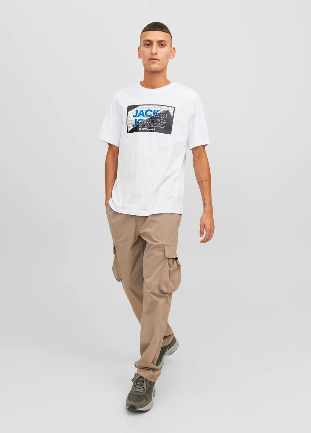 Белая футболка basic,белый с принтом,jack&jones Jack & Jones