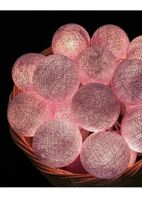Гірлянда з ниткових кульок CBL Lavender 20 шт. від батарейок, 2.5 м Cotton Ball Lights (257960493)