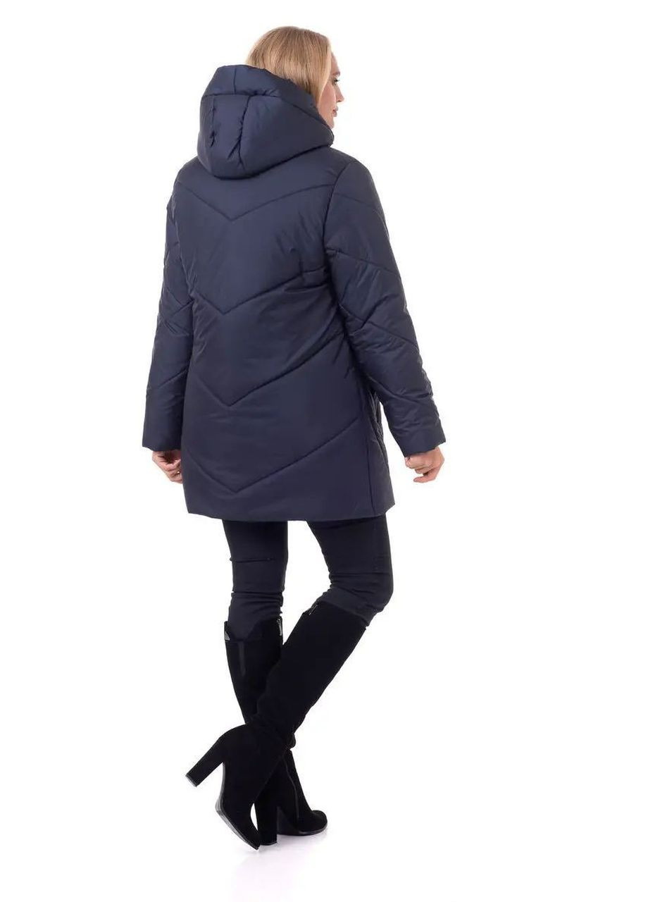 Синяя зимняя женская куртка большого размера зимняя SK