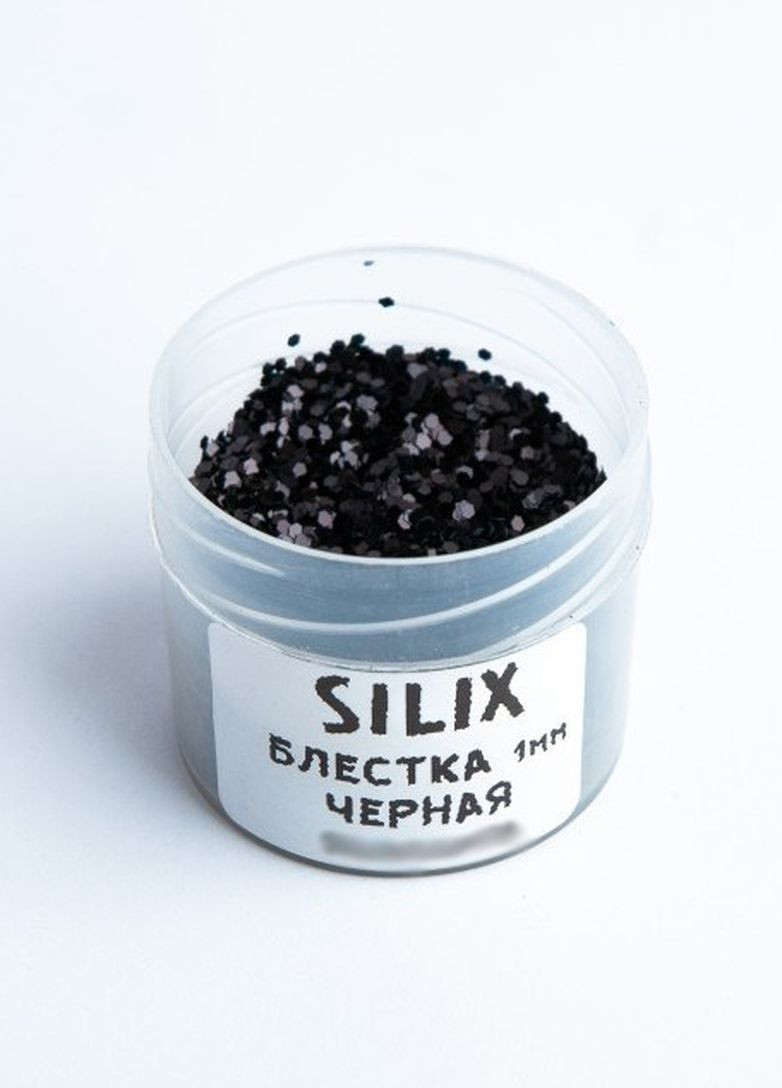 Блестка для силиконовых приманок - черная термостойкая (глиттер) 1мм. SILIX (264661440)