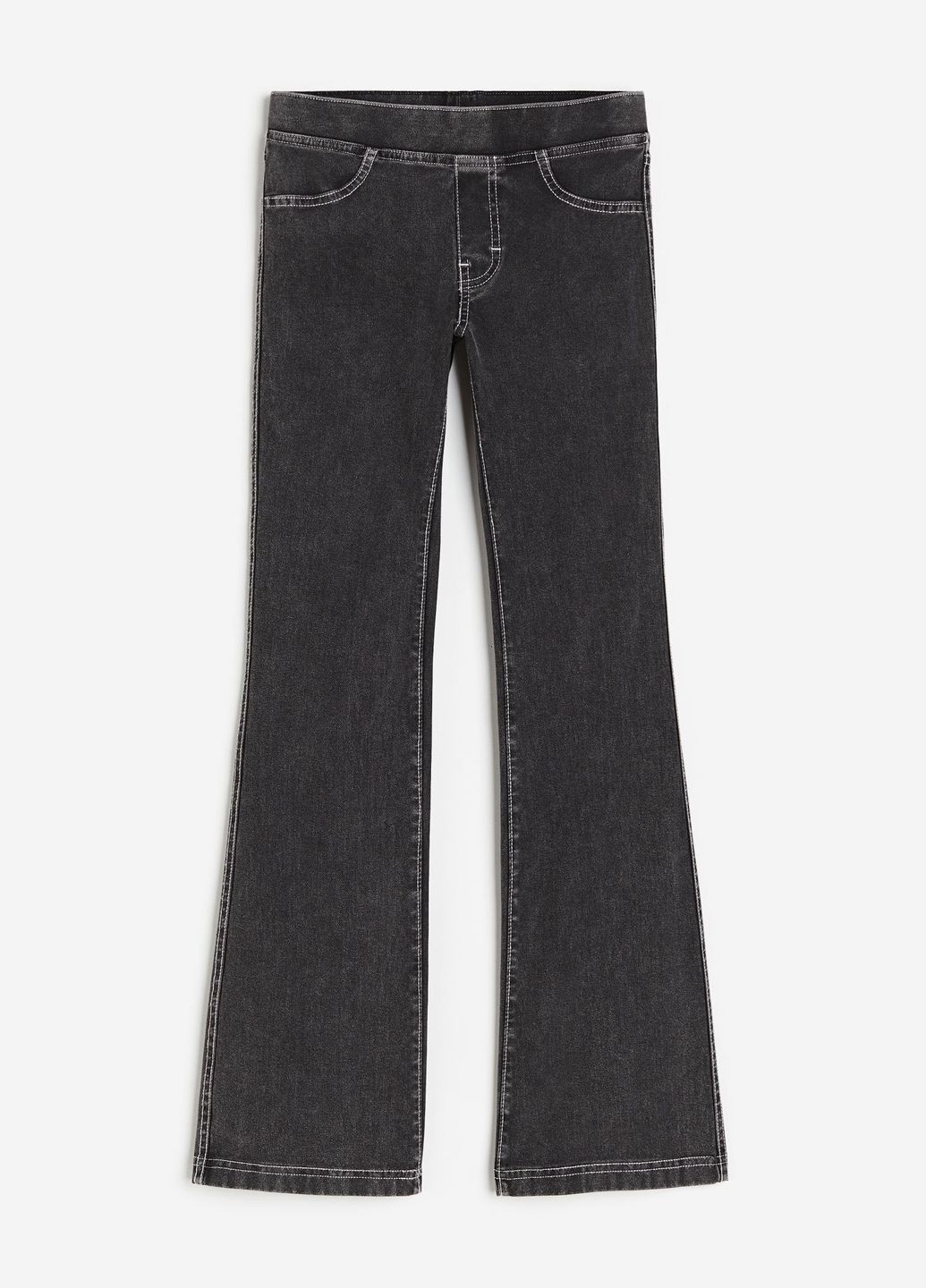 Черные демисезонные штаны джинсы клеш для девочки 9206 140 см черный 68978 H&M