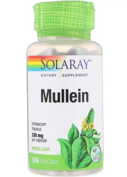 Mullein 330 mg 100 Veg Caps SOR-01390 Solaray (256720784)