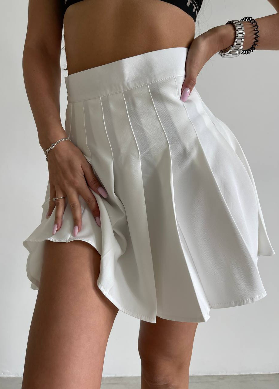 Белая повседневный однотонная юбка Garna клешированная