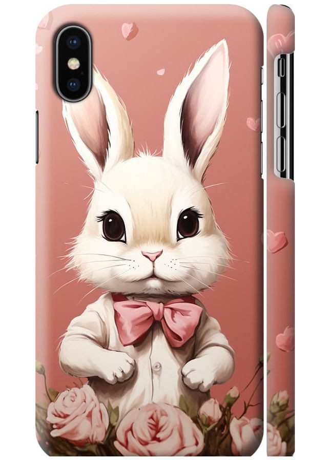 3D пластиковый матовый чехол 'Зайчик' для Endorphone Apple iPhone X (267320680)