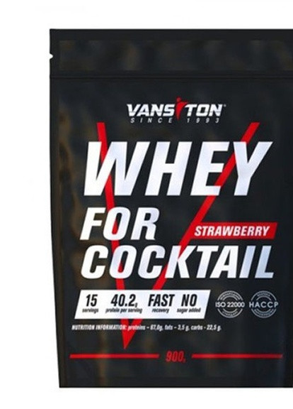 Whey For Coctail 900 g /15 servings/ Strawberry Vansiton (256724849)