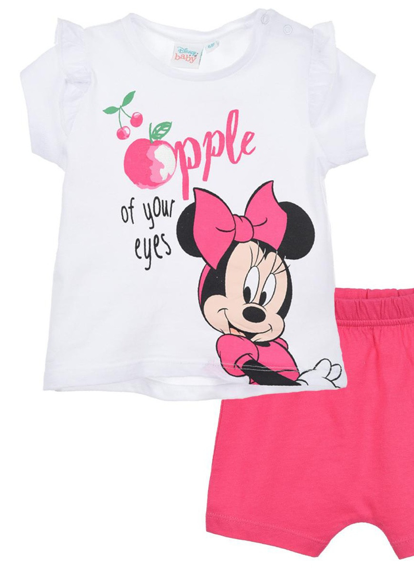 Белый летний комплект (футболка, шорты) minnie mouse (минни маус) ue00111 Disney
