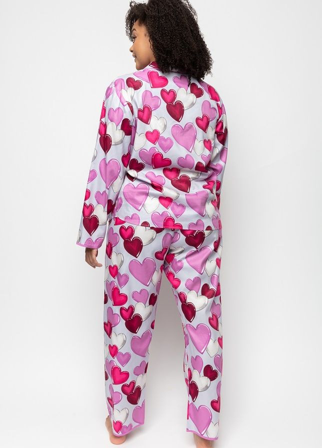 Розово-лиловая всесезон женская пижама 9558-9559 кофта + брюки Cyberjammies Viola