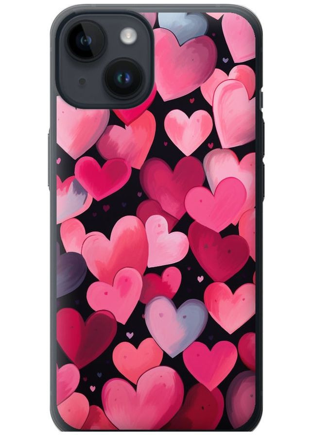 Силіконовий чохол 'Сердечка 4' для Endorphone Apple iPhone 14 (267238405)