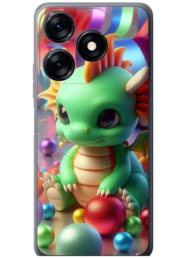 Силиконовый чехол 'Веселый дракончик' для Endorphone Tecno Spark 10C (275458284)