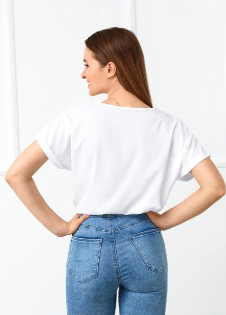 Белая летняя блузка футболка Fashion Girl Moment
