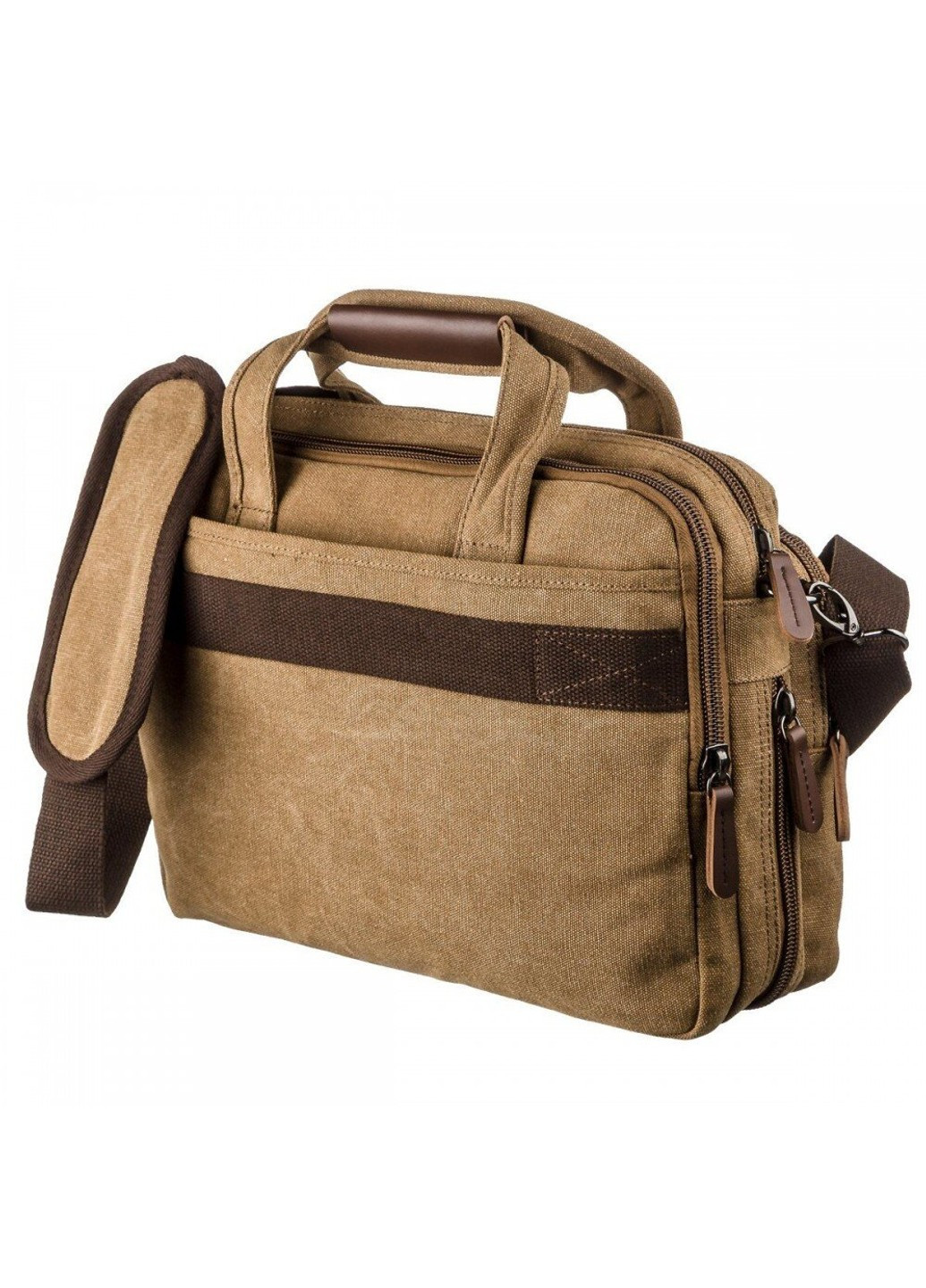 Мужская текстильная сумка коричневая для ноутбука 20178 Vintage (263360626)