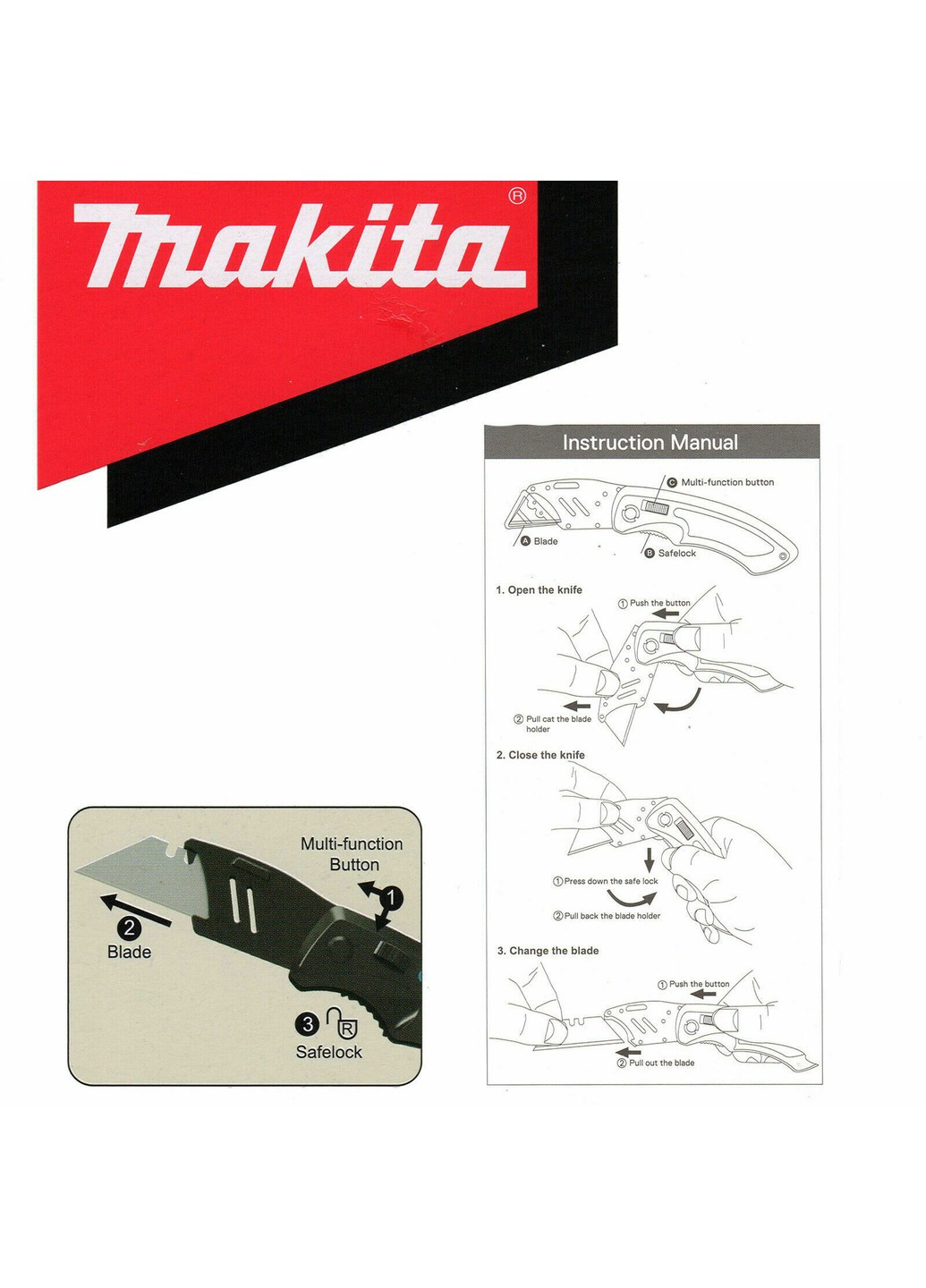 Нож монтажный складной P-90548 Makita (257933996)