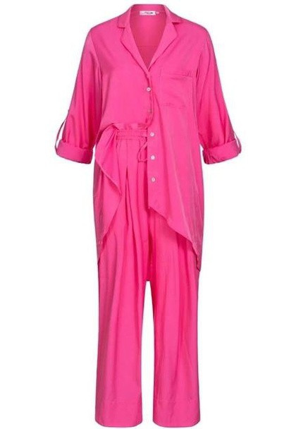 Комплект женский для дома и отдыха - рубашка на пуговицах и укороченные брюки XL Розовый "Pink" Garna (257699022)