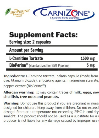 CarniLine 1500 mg 90 Caps Amix Nutrition (256720229)